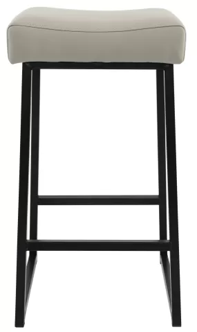 " Gray And Black Backless Bar Height Bar Chair