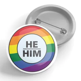 Rainbow Pronoun Button Pins