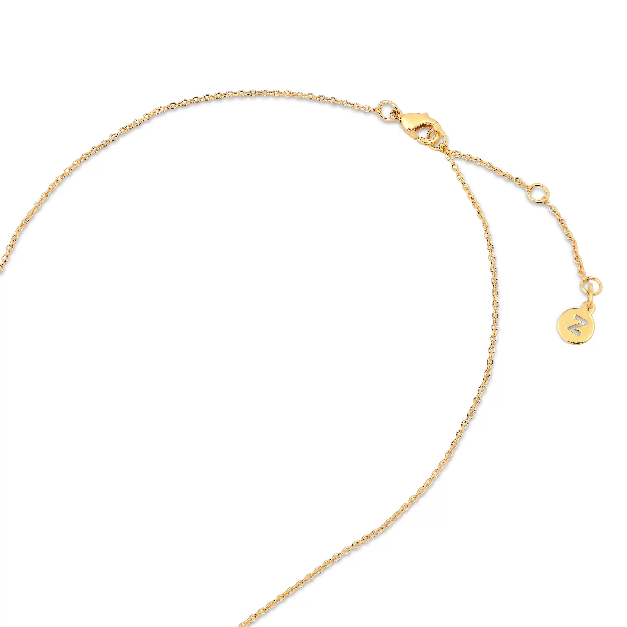 Real Gold Plated Z Flat Pendant Necklace