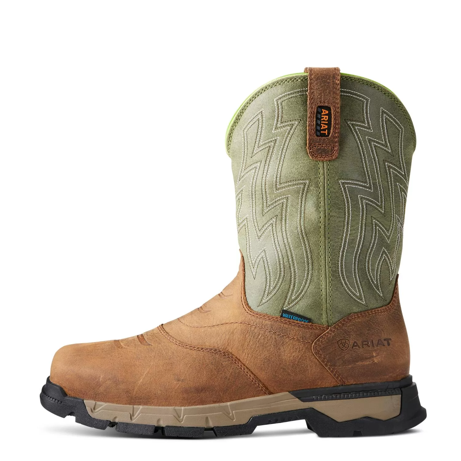 Rebar Flex Western Waterproof Work Boot Rye Brown