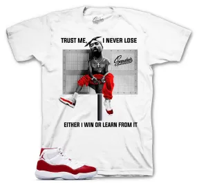 Retro 11 Varsity Red Shirt - Trust Me - White