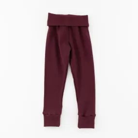 Ribbed Legging in Organic Garnet