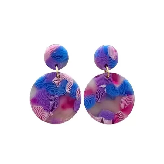 Round Drop Earrings - Cotton Candy