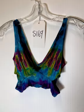 S169 Sample Criss Cross Mudmee Tie Dye Top One Size Teal