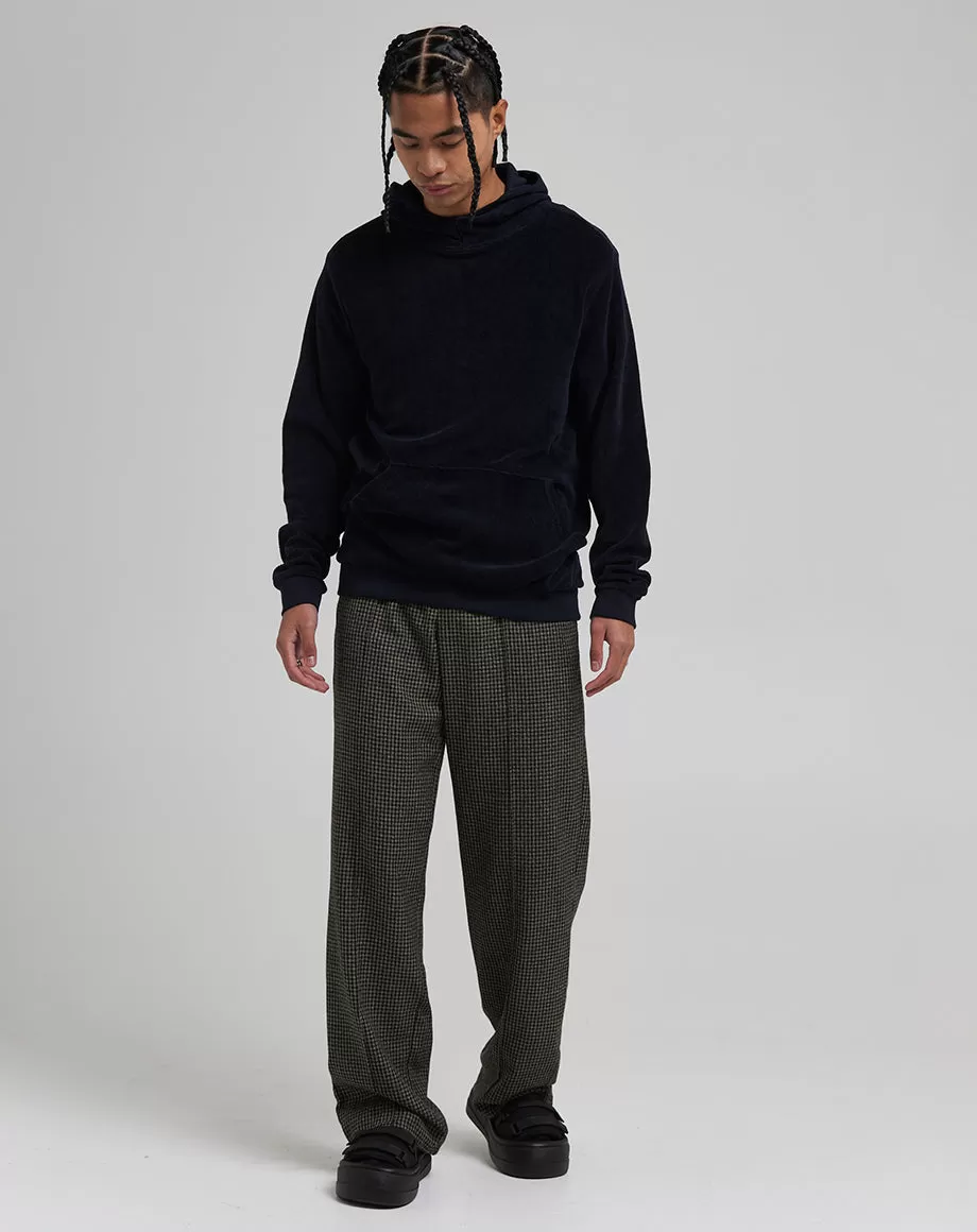 SAPO MEN'S HOODED VELOUR SWEATSHIRT | NAVY