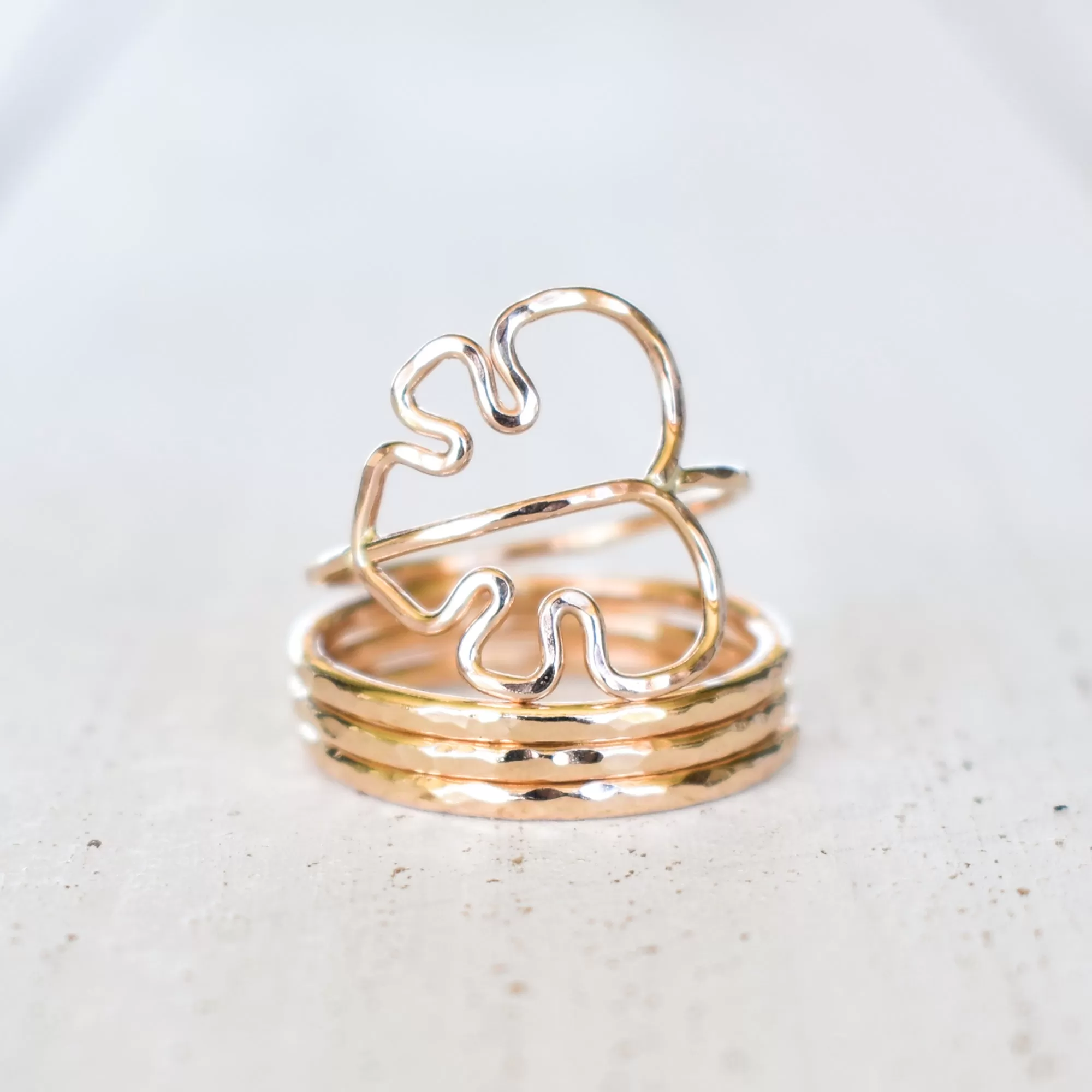 Set (Thin) - Monstera and  Stacking Rings