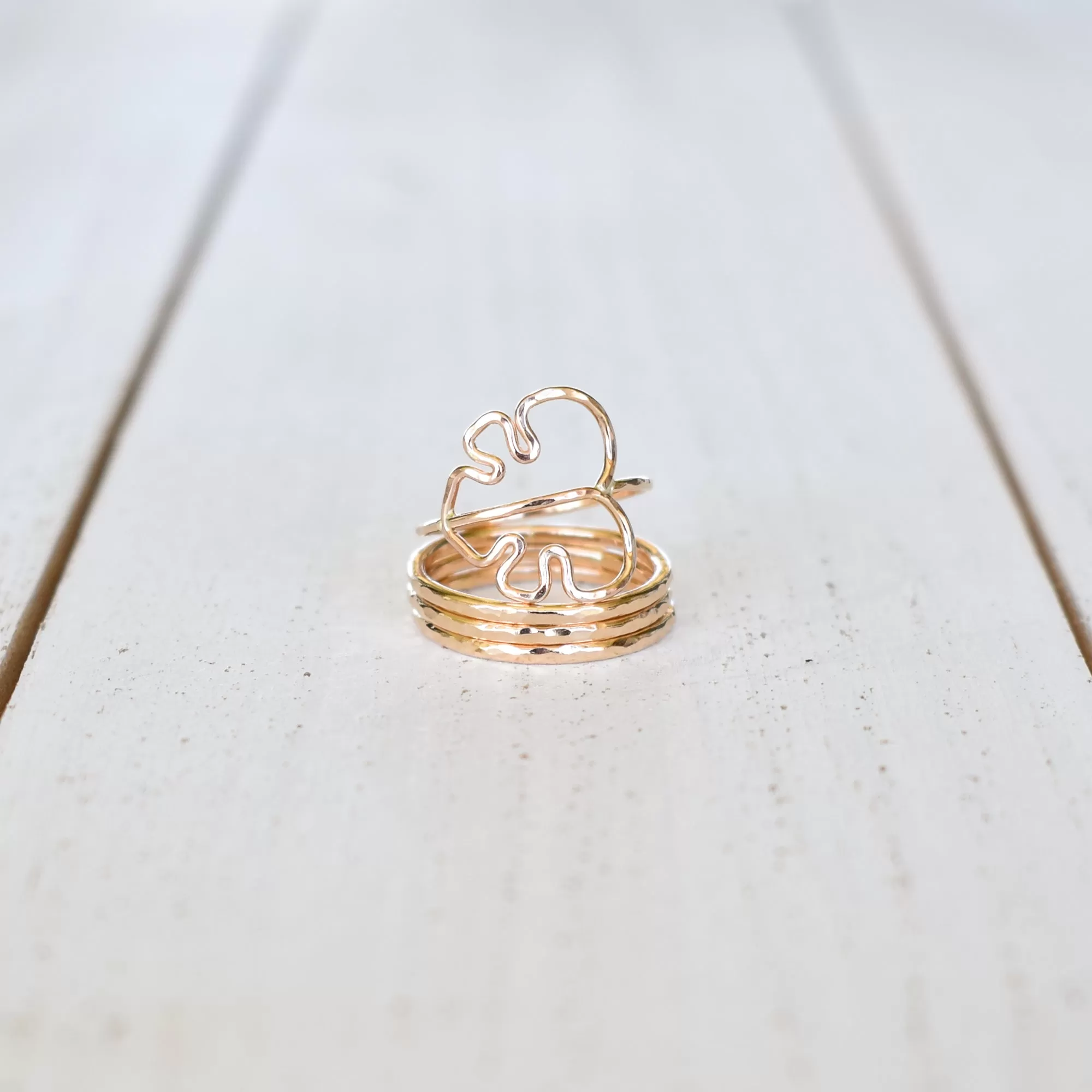 Set (Thin) - Monstera and  Stacking Rings