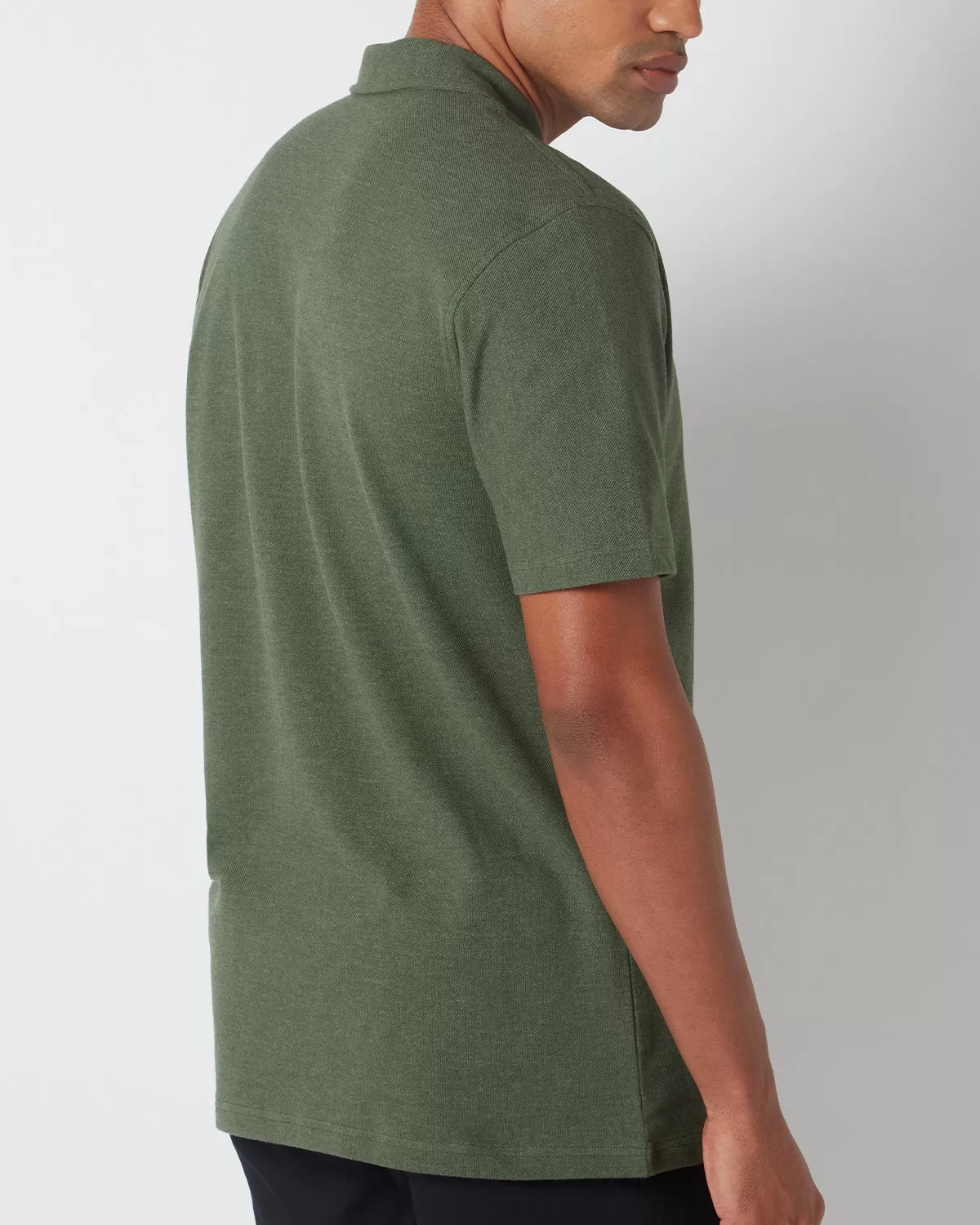 Signature Zipper Polo T-Shirt - Olive