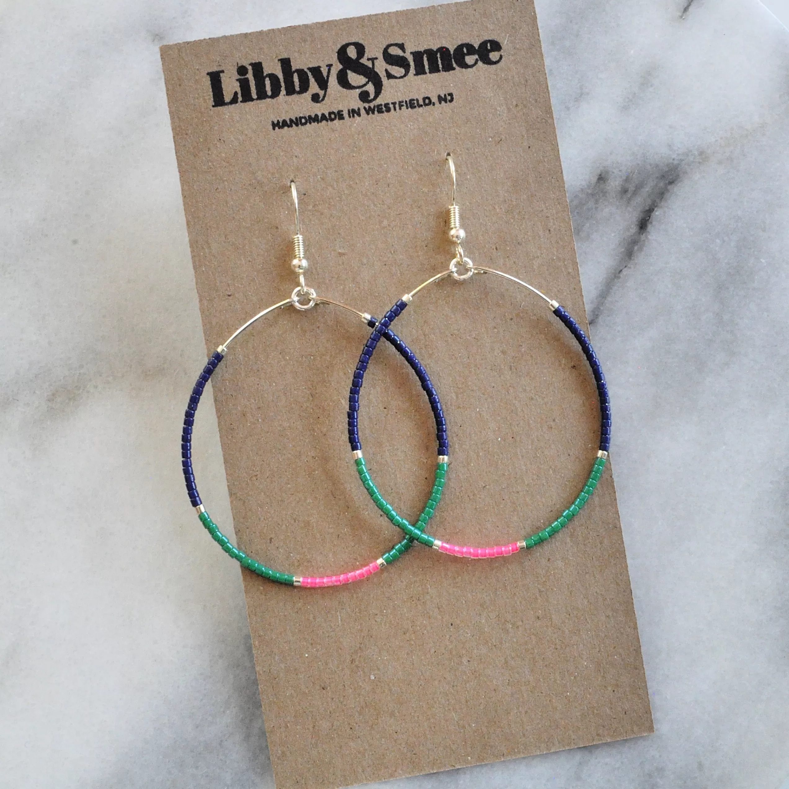 Silver Seed Bead Hoop Earrings