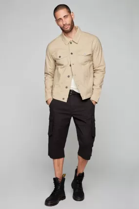 Slim Fit Classic Ripstop Trucker Jacket - Tan