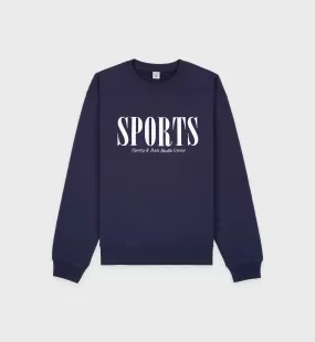 Sports Crewneck - Navy/White