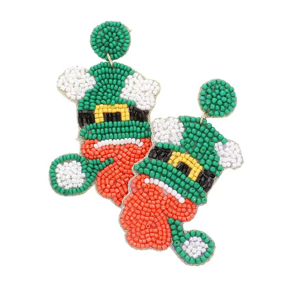 St. Patrick's Day Felt Back Leprechaun Hat Dangle Earrings