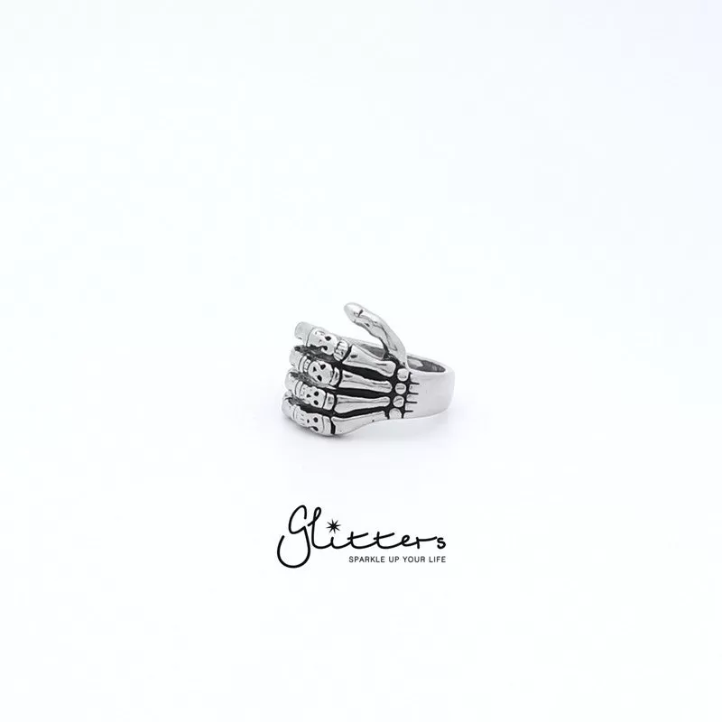 Stainless Steel Skeleton Hand Cast Ring