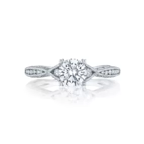 Tacori Platinum Classic Crescent Diamond Semi-Mount Engagement Ring (Setting Only)