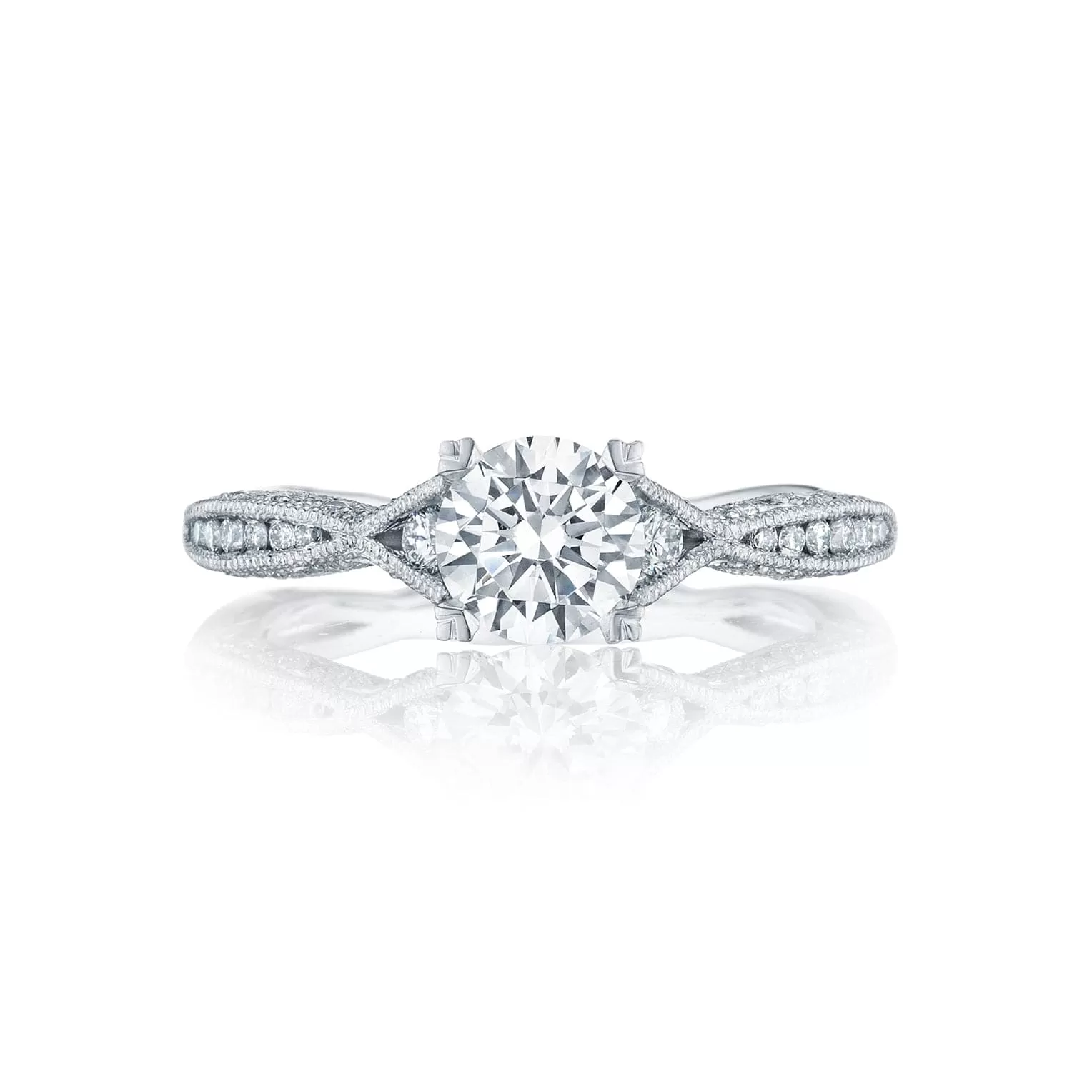 Tacori Platinum Classic Crescent Diamond Semi-Mount Engagement Ring (Setting Only)