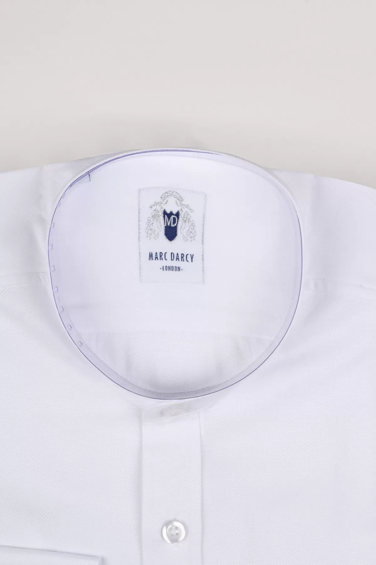 THOMAS - White Grandad Collar Shirt