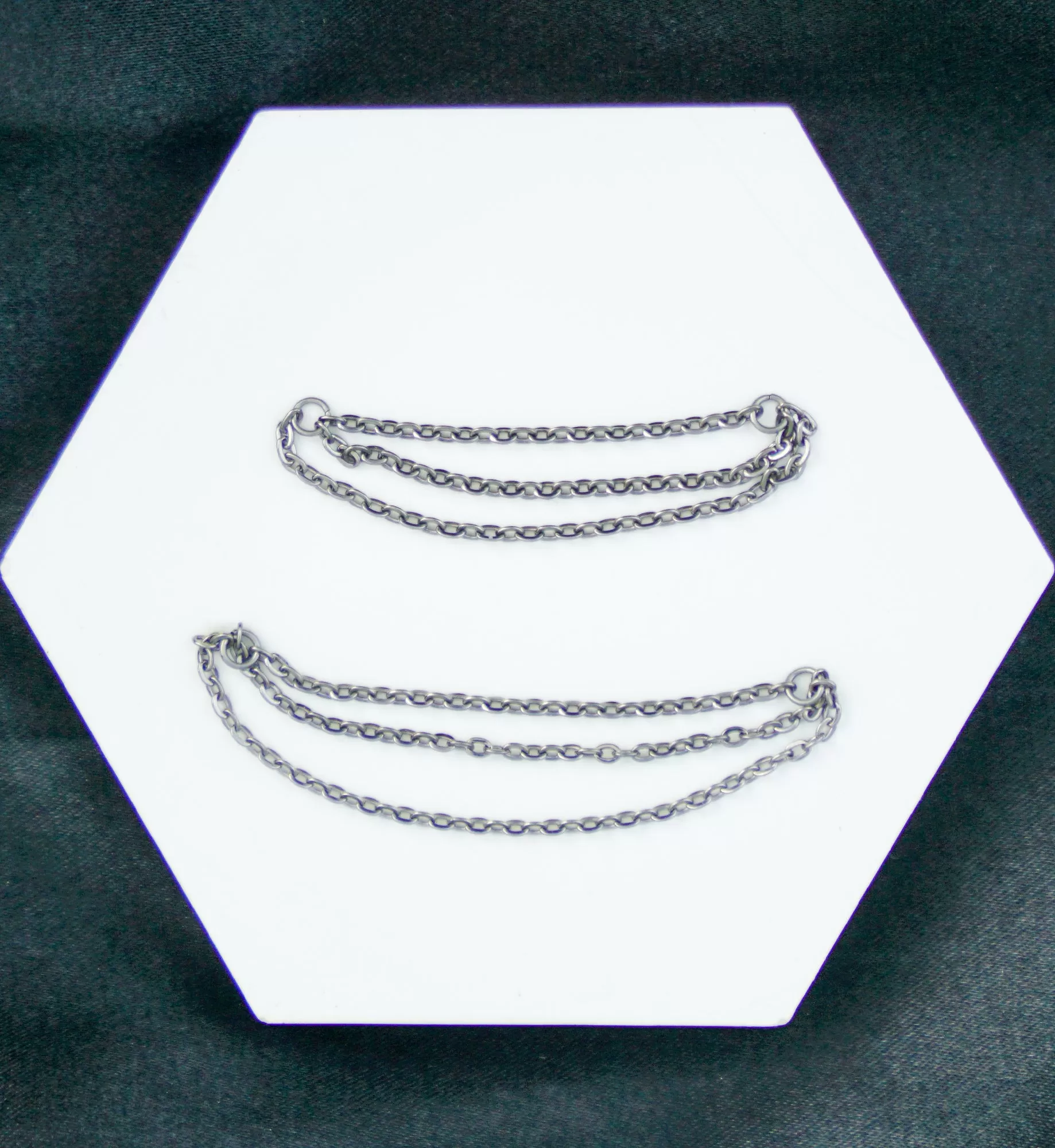 Triple Titanium Nose/Cartilage Connector Chain