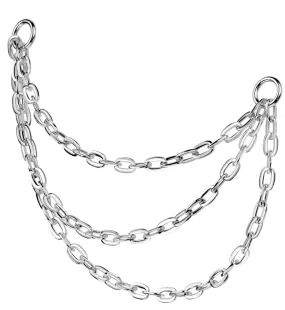 Triple Titanium Nose/Cartilage Connector Chain