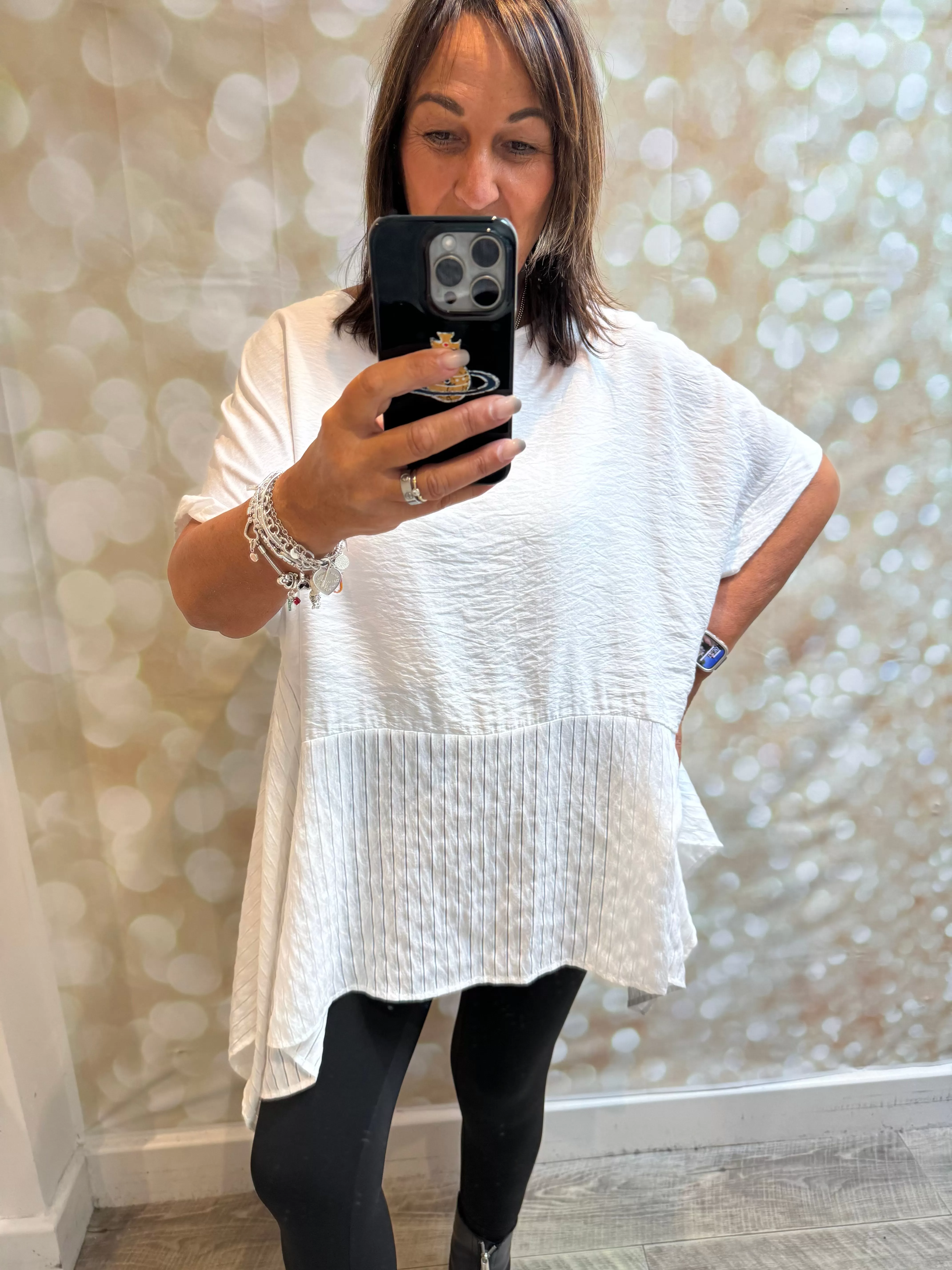 Tunic / Top with pinstripe hem