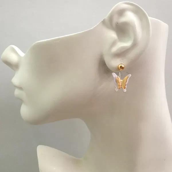 Two-Toned Butterfly Earrings