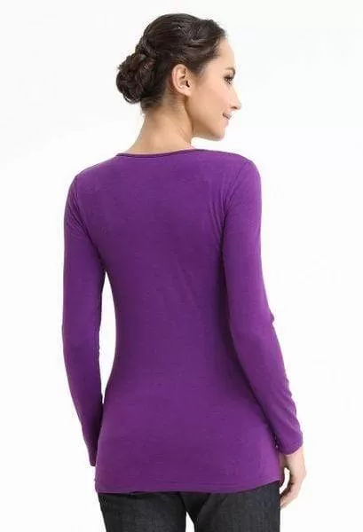 Vera V-Neck Nursing Nursing Top Purple