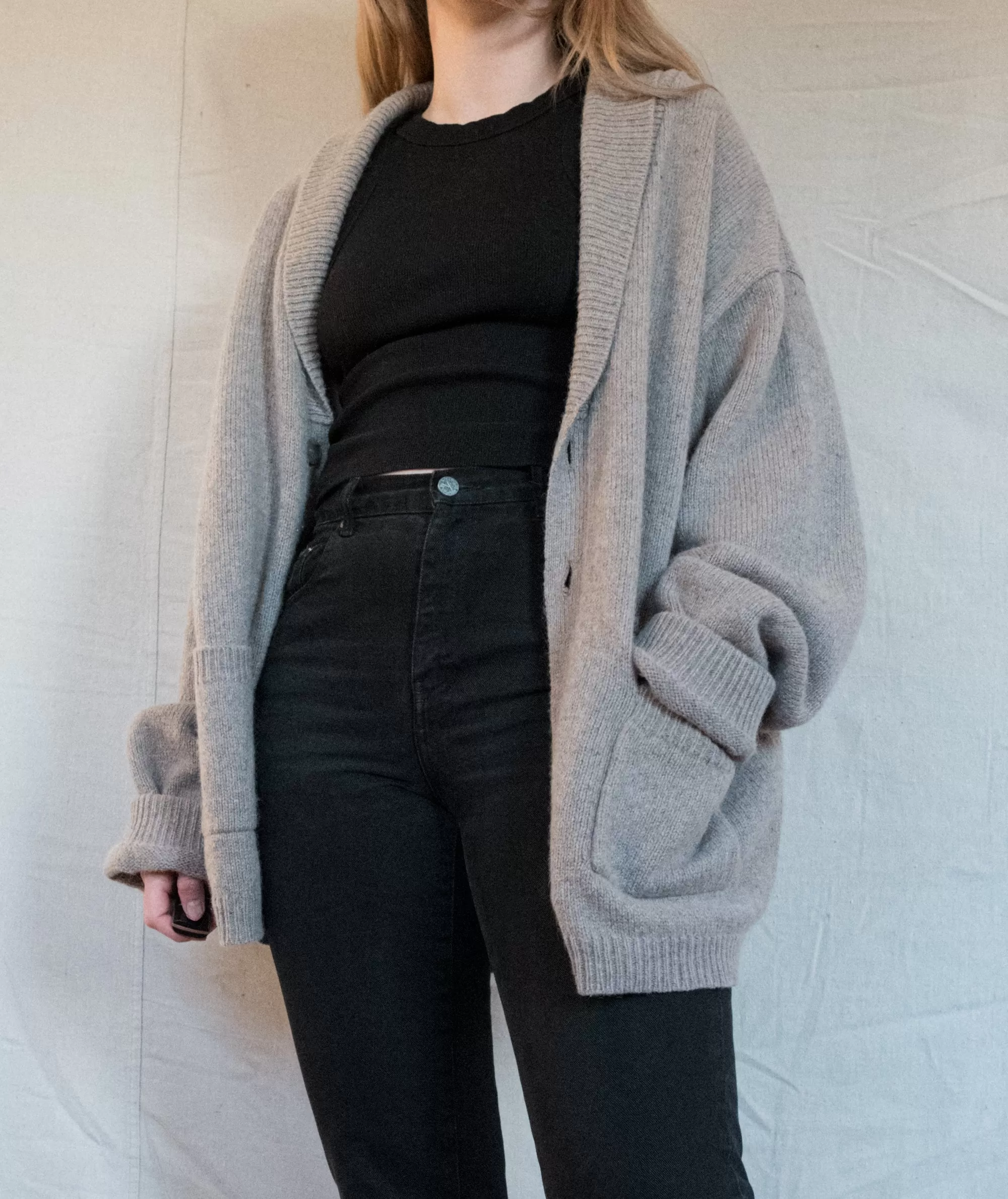 Vintage Chunky Knit Oversized Wool Cardigan (S-L)