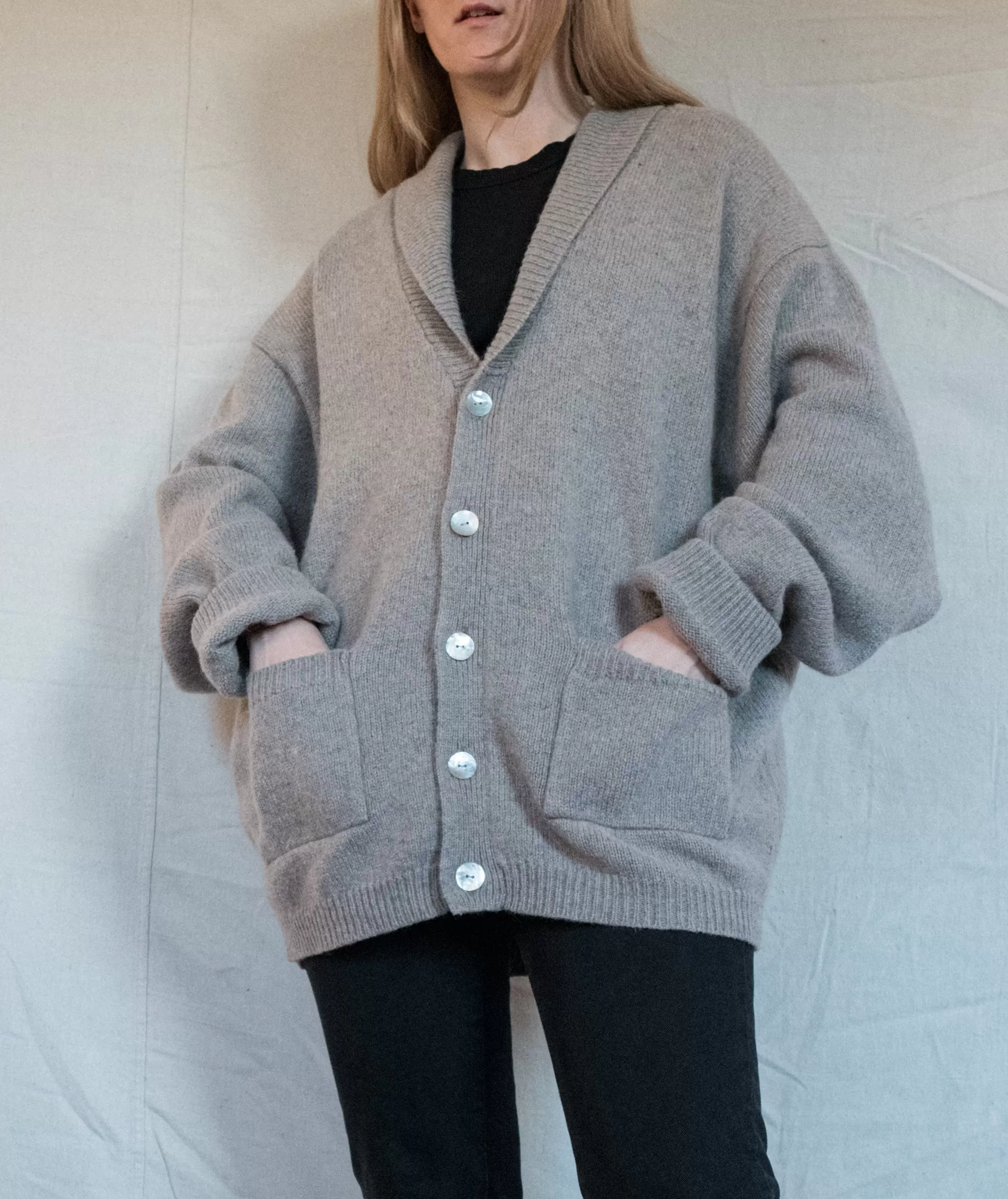 Vintage Chunky Knit Oversized Wool Cardigan (S-L)