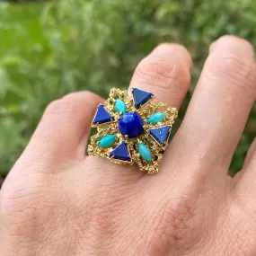 Vintage Turquoise & Lapis Ring