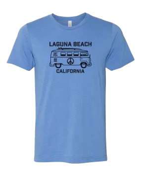 VW Peace Bus Unisex Tee - Heather Columbia Blue