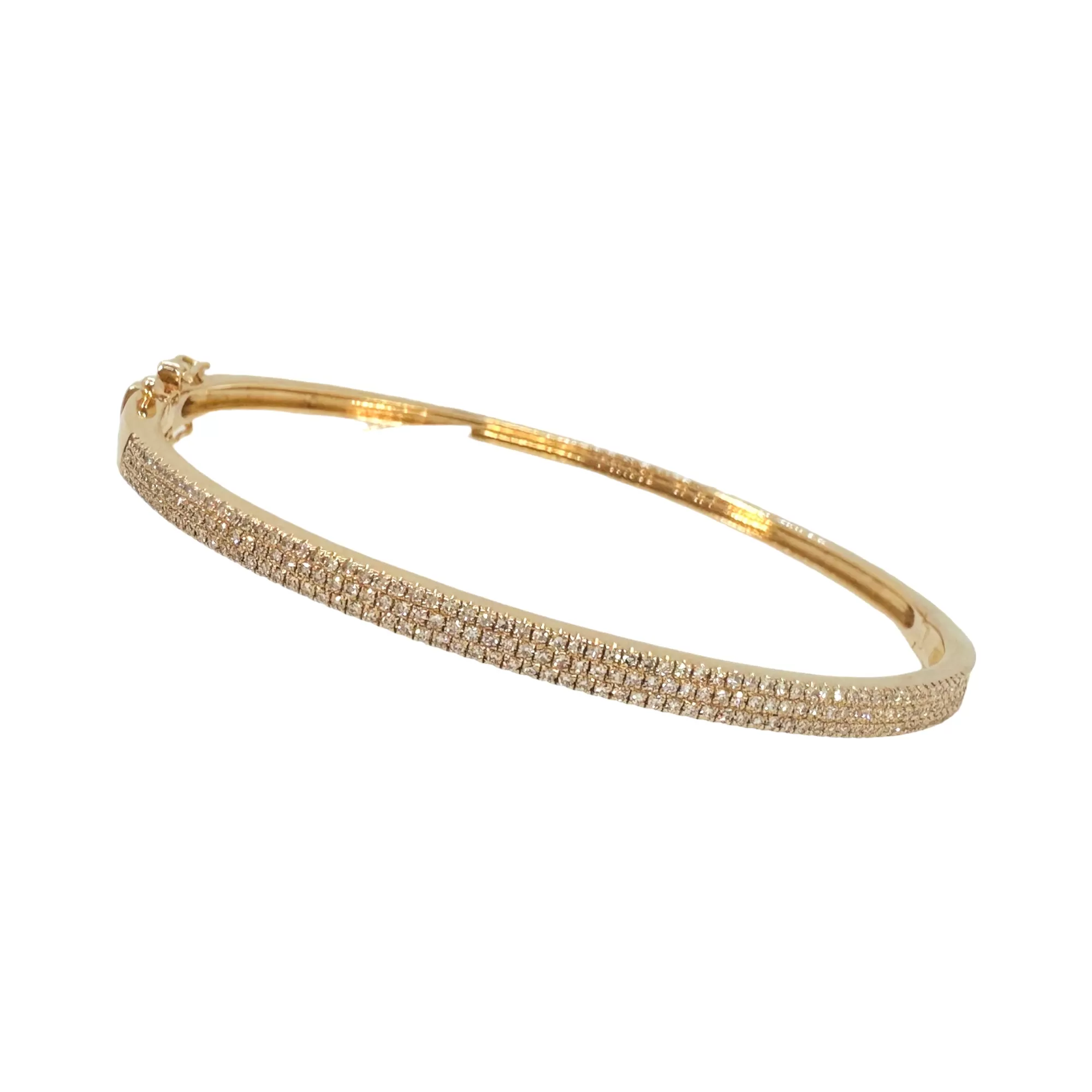 WD1106 14kt diamond pave set cuff bangle