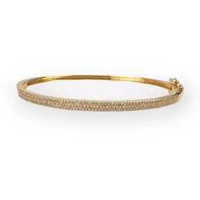 WD1106 14kt diamond pave set cuff bangle