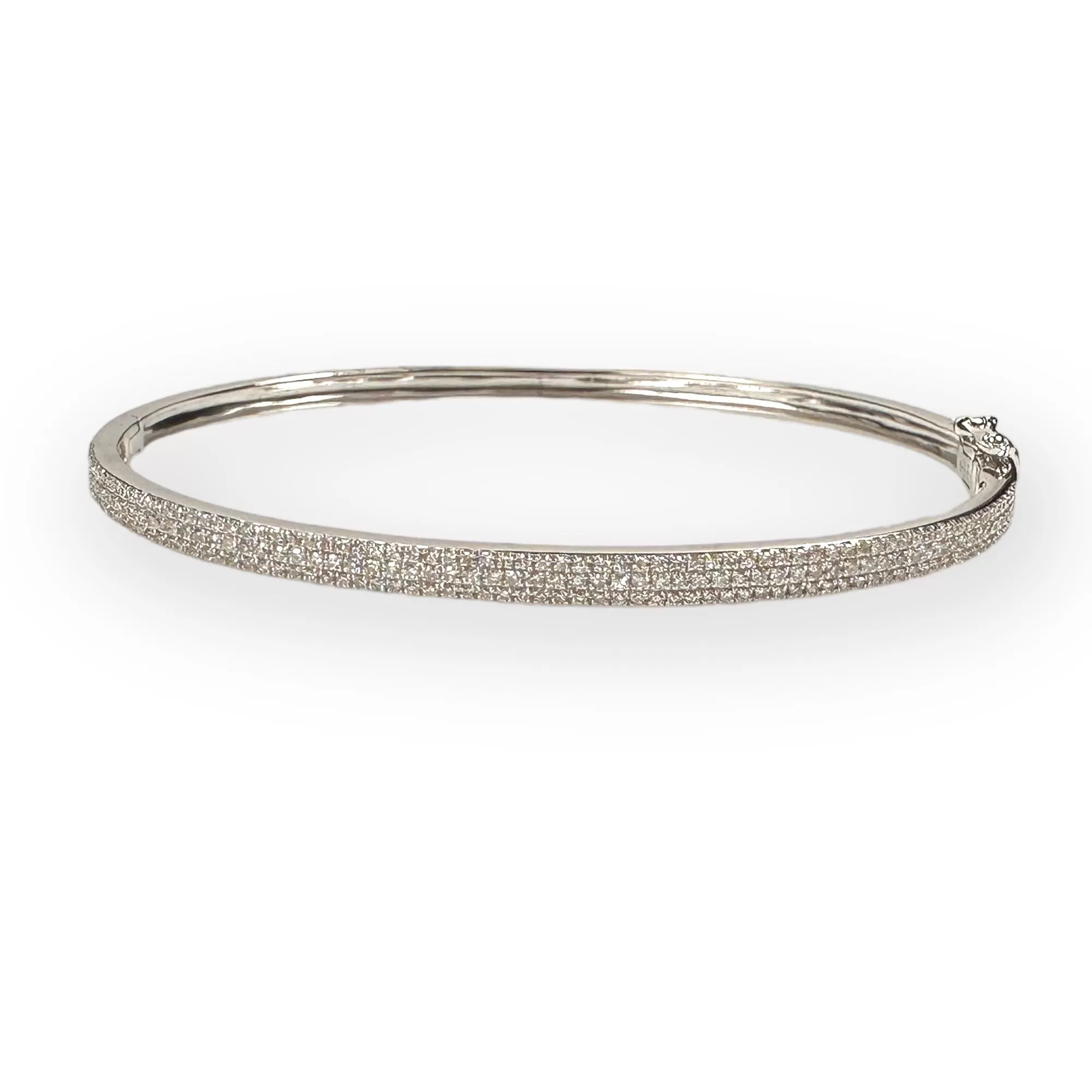 WD1106 14kt diamond pave set cuff bangle