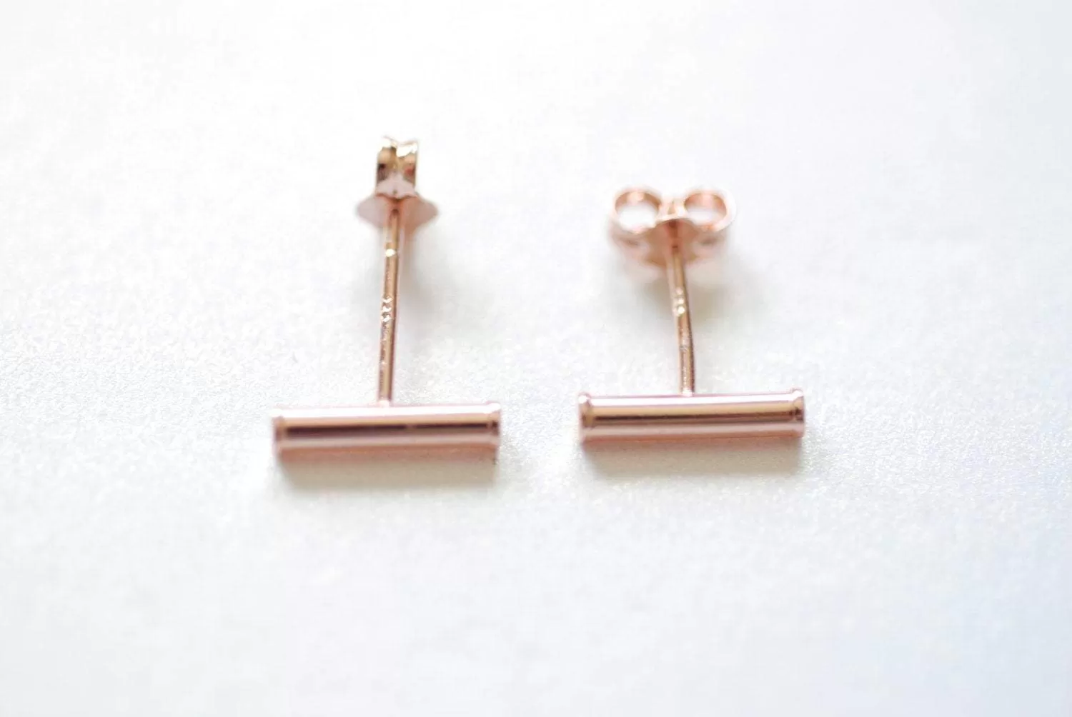 Wholesale Vermeil Rose Gold Bar Earrings, Rose Gold Bar Stud Earrings, Line Earrings, Minimal Post Earrings, Ear Climbers, Stick earrings