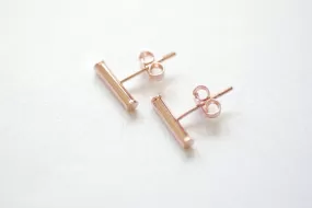 Wholesale Vermeil Rose Gold Bar Earrings, Rose Gold Bar Stud Earrings, Line Earrings, Minimal Post Earrings, Ear Climbers, Stick earrings