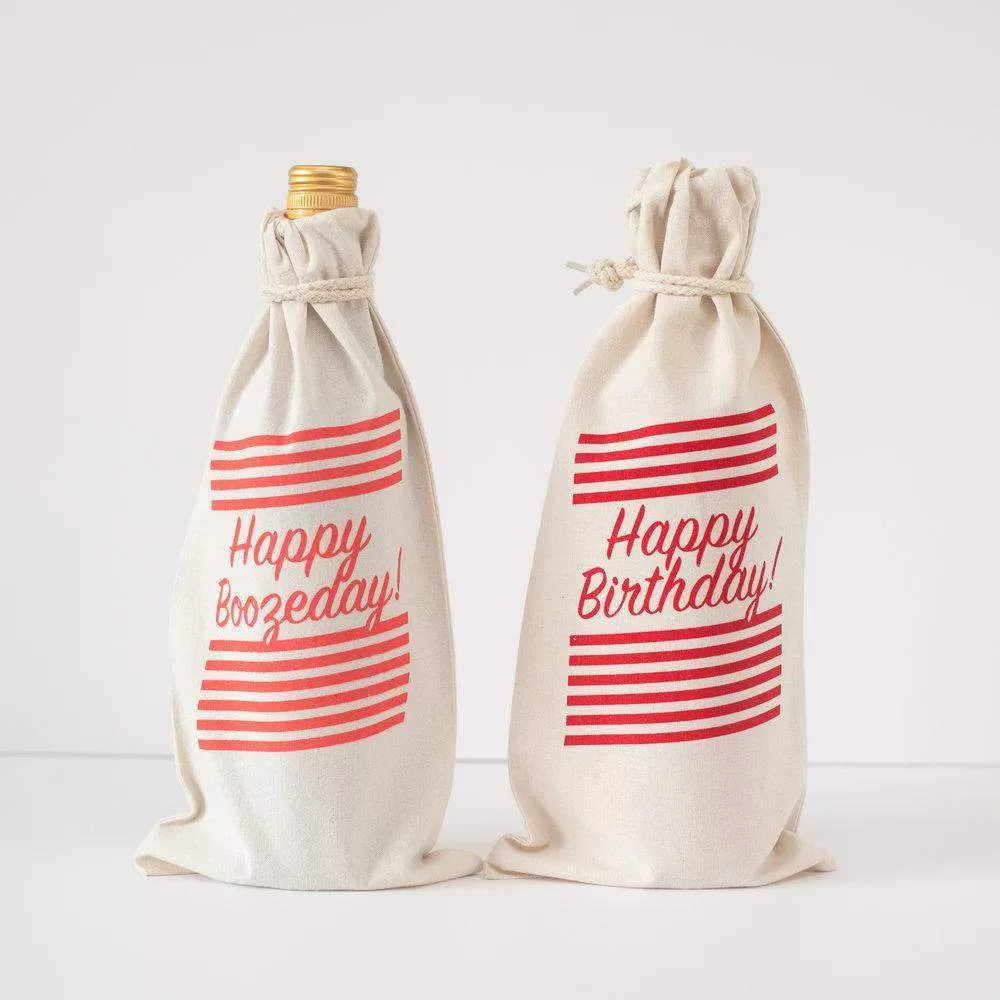 wine gift bag, birthday gift, happy boozeday