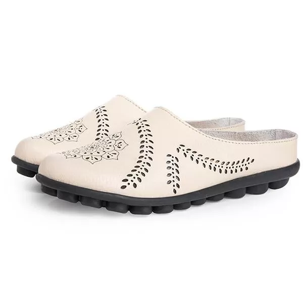 Women's Casual Hollow Breathable Low Top Flat Slippers 87527188C