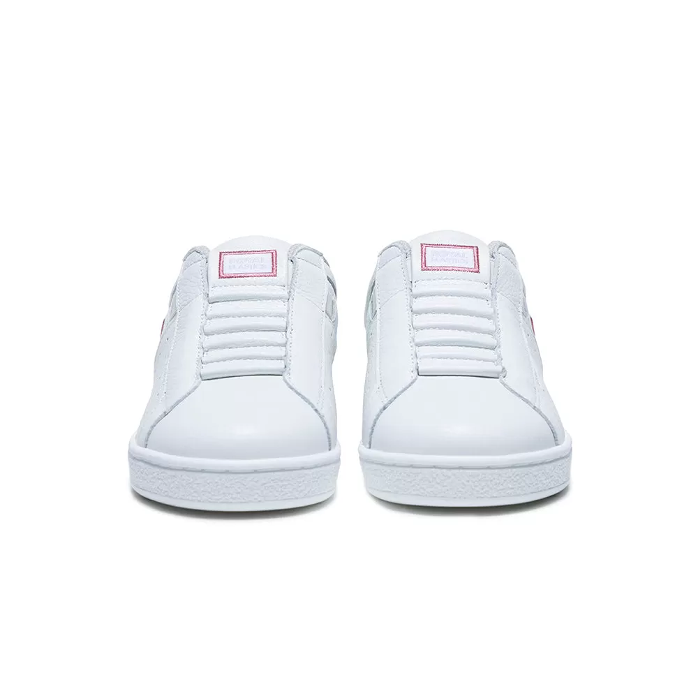 Women's Icon White Pink Logo Leather Sneakers 91922-001