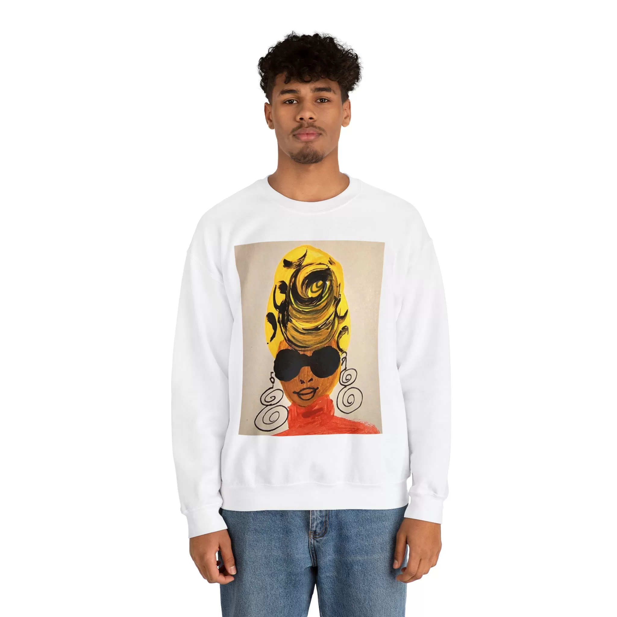 Yellow Turban Doodle Crewneck Sweatshirt