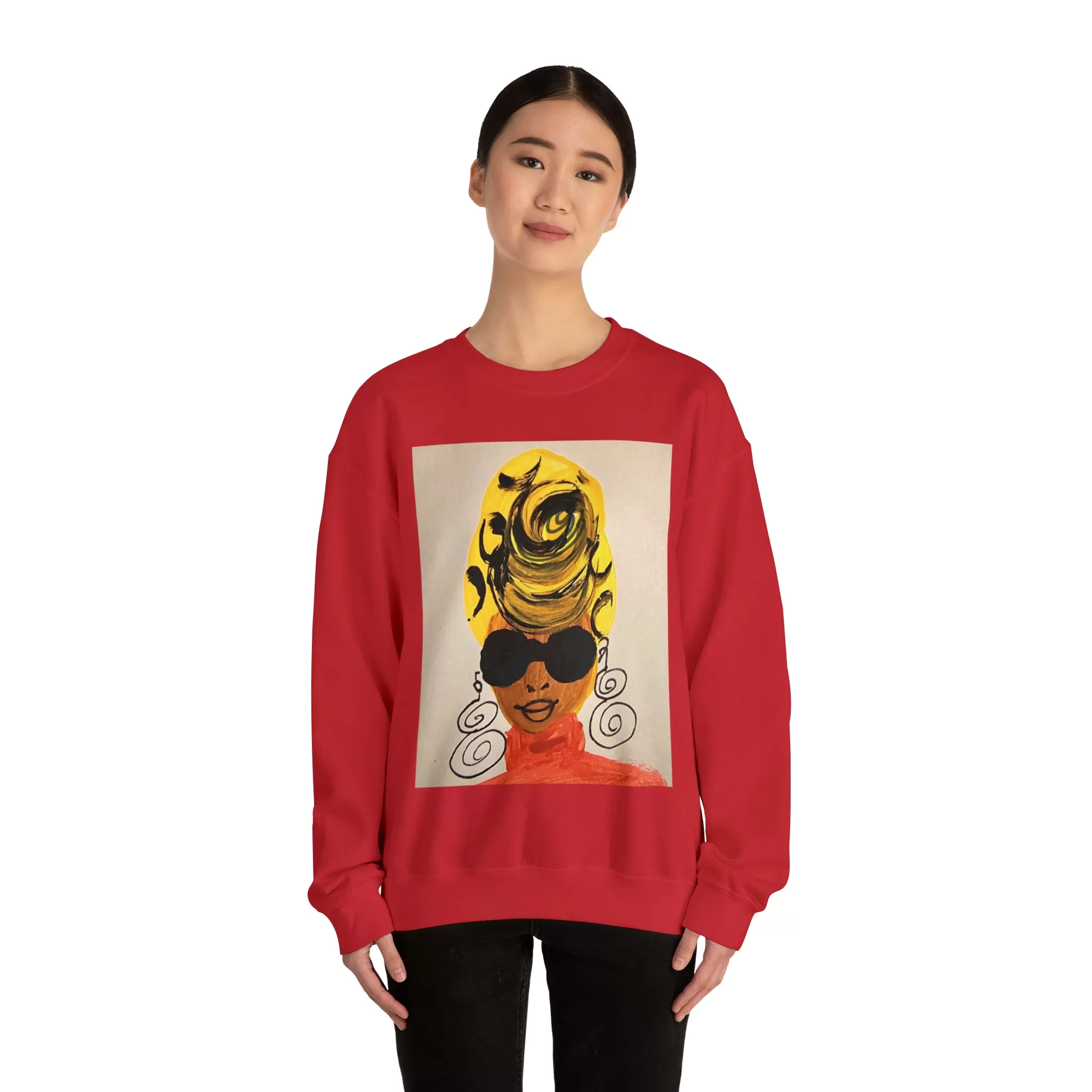 Yellow Turban Doodle Crewneck Sweatshirt