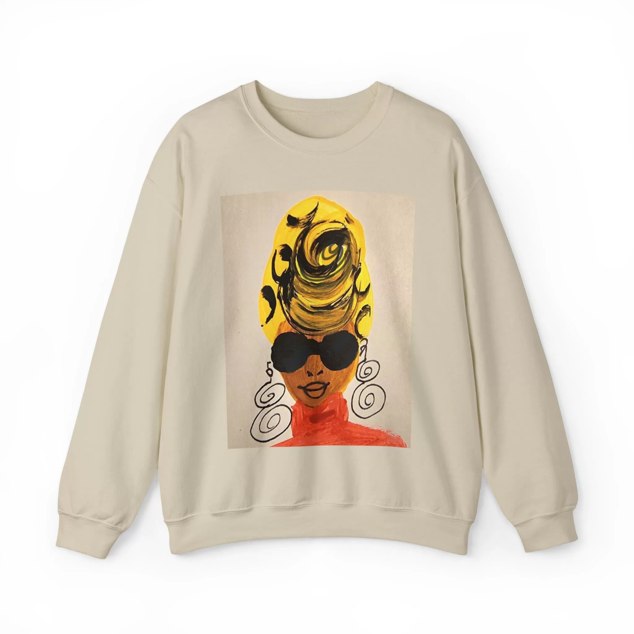 Yellow Turban Doodle Crewneck Sweatshirt