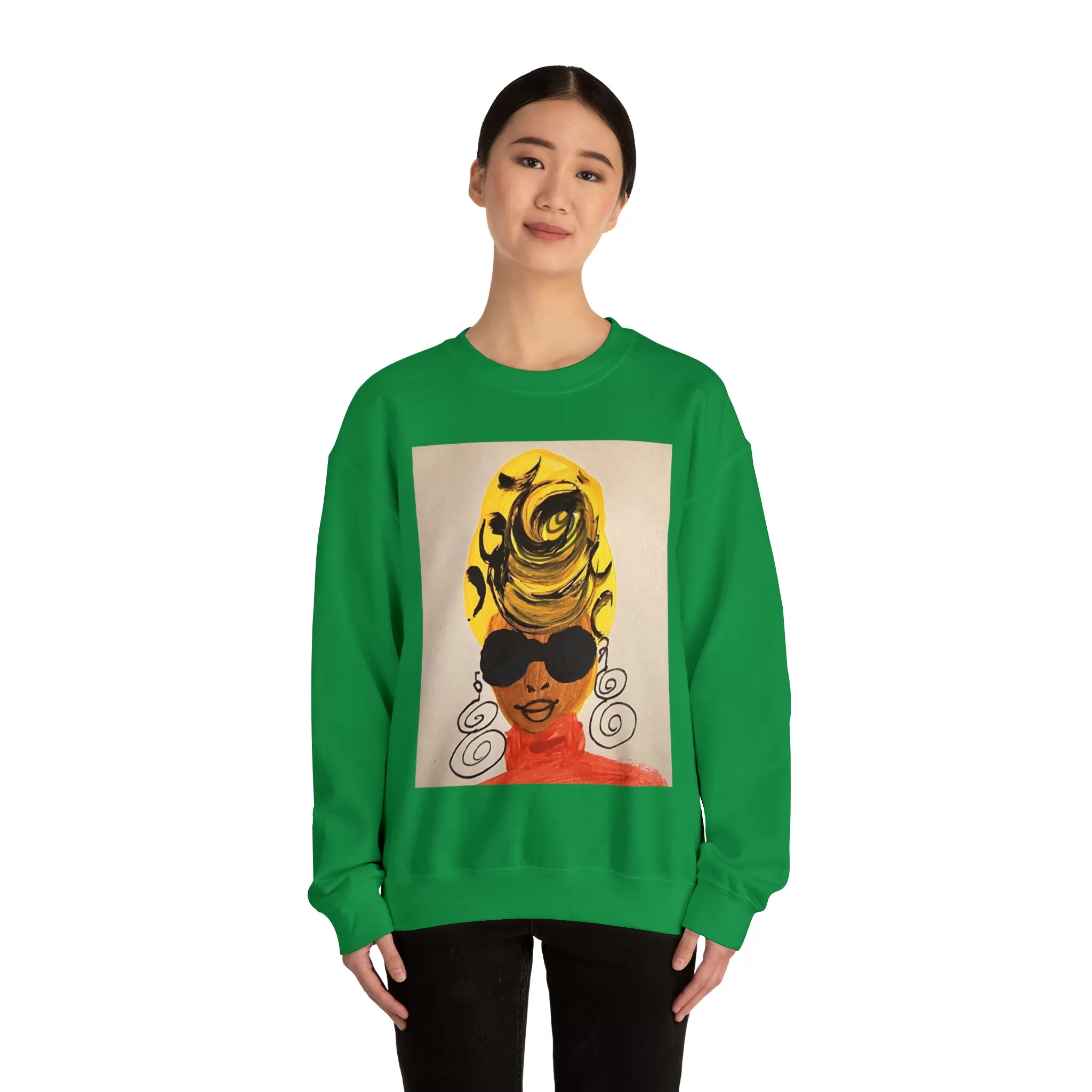 Yellow Turban Doodle Crewneck Sweatshirt