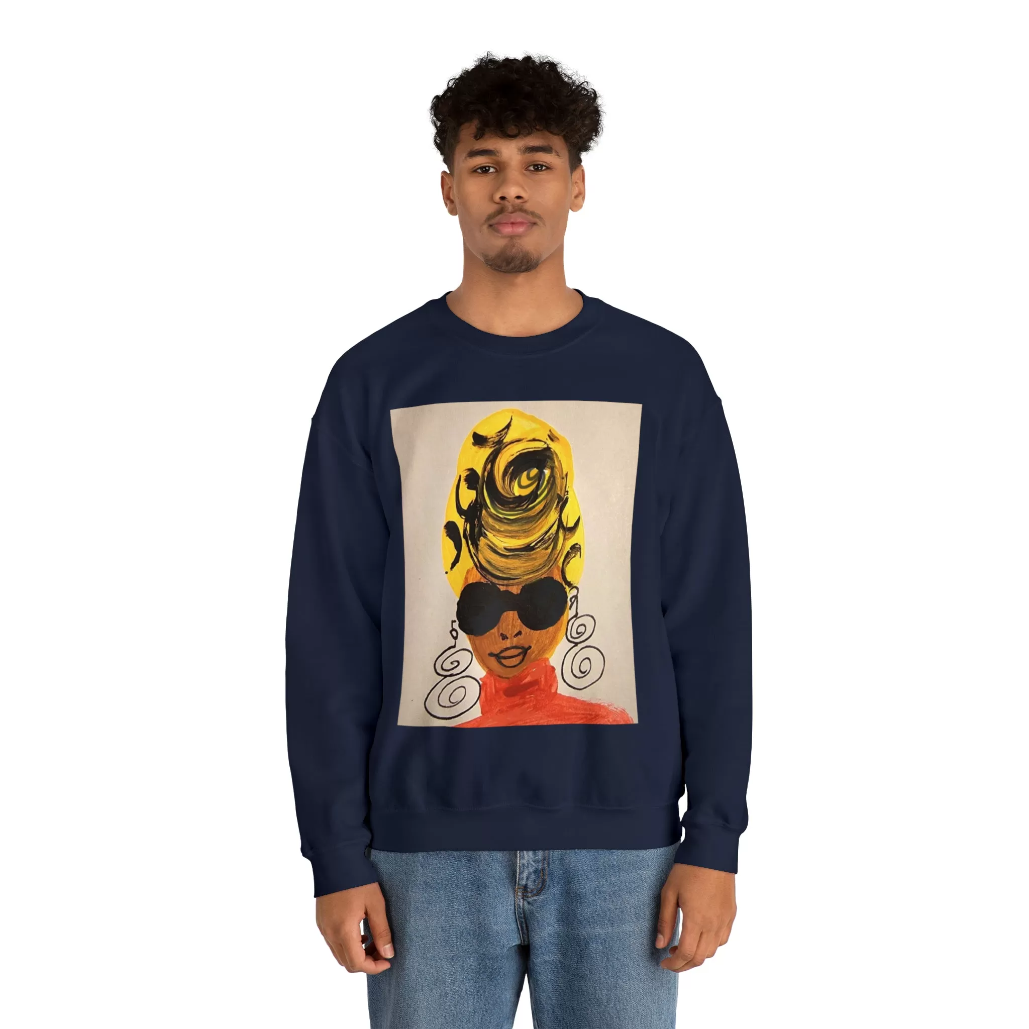 Yellow Turban Doodle Crewneck Sweatshirt