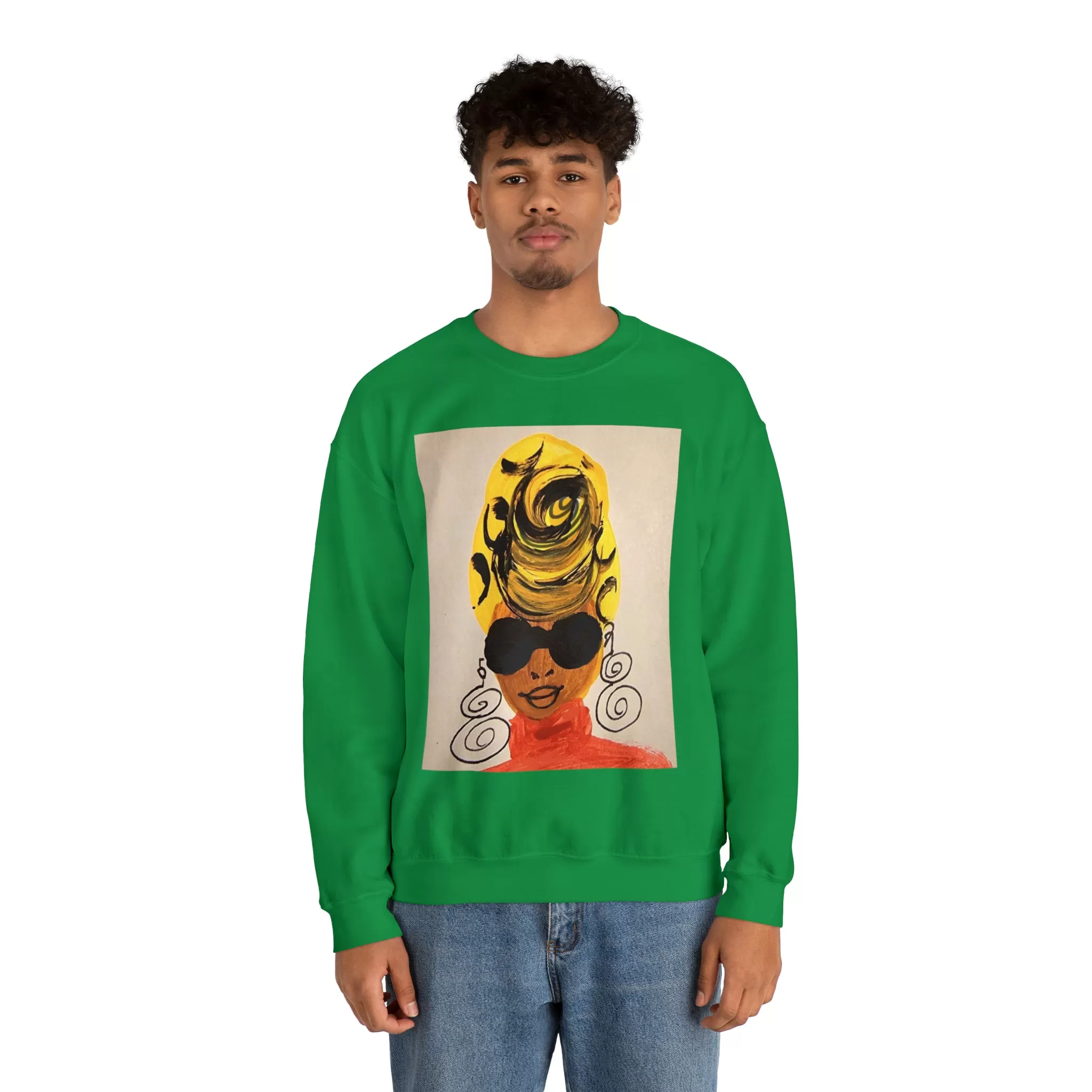 Yellow Turban Doodle Crewneck Sweatshirt